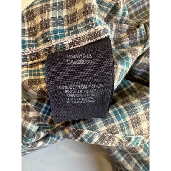 Robert Graham Shirt Mens Medium Blue Gray Plaid Long Sleeve Button Flip Cuffs - Picture 14 of 15